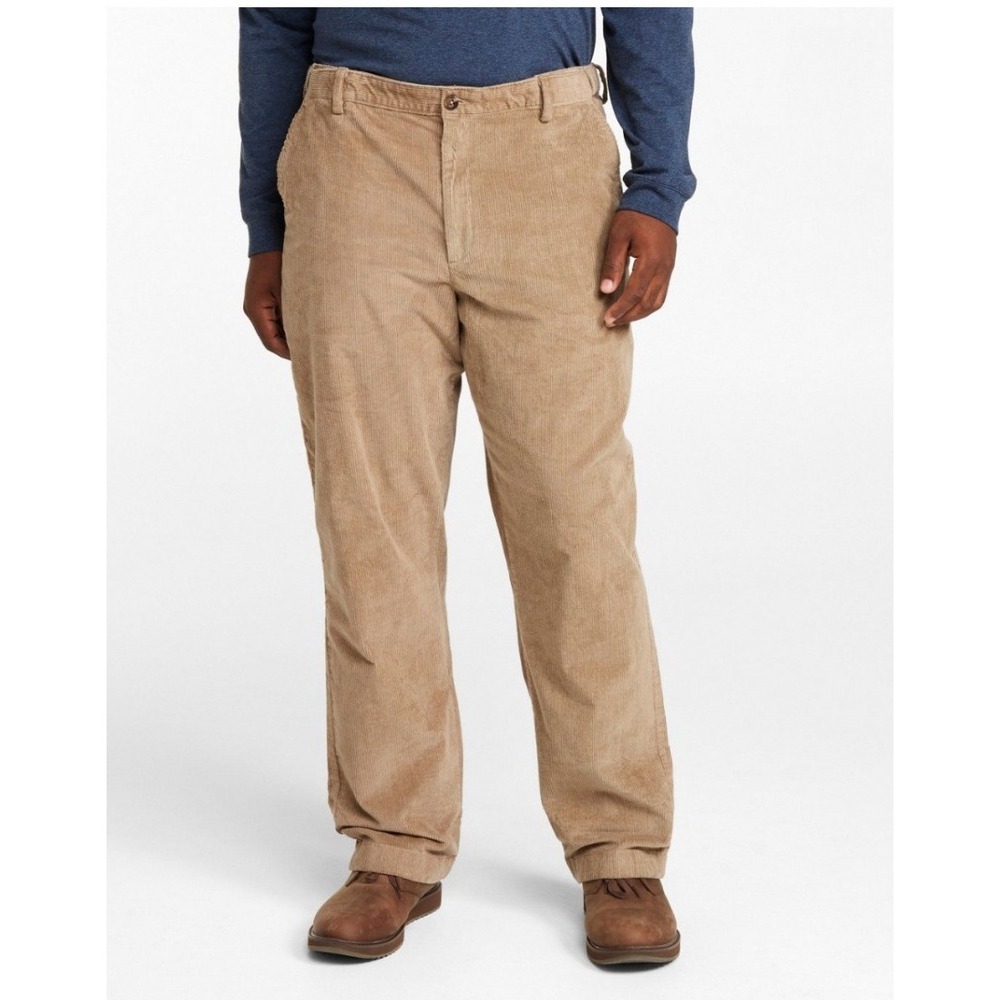 LL Bean Stretch Country Corduroy Pants Mens 44x30‎ Tan Khaki Natural Fit 502864